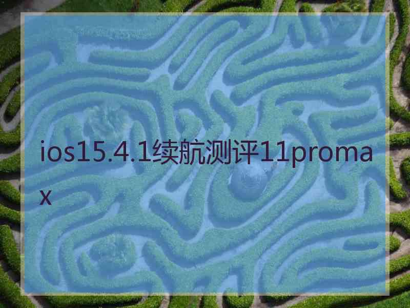 ios15.4.1续航测评11promax