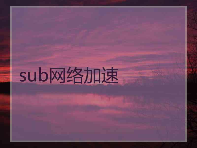 sub网络加速